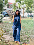 भू weave Cotton Dobby Cut Sleeve Co-ord Set