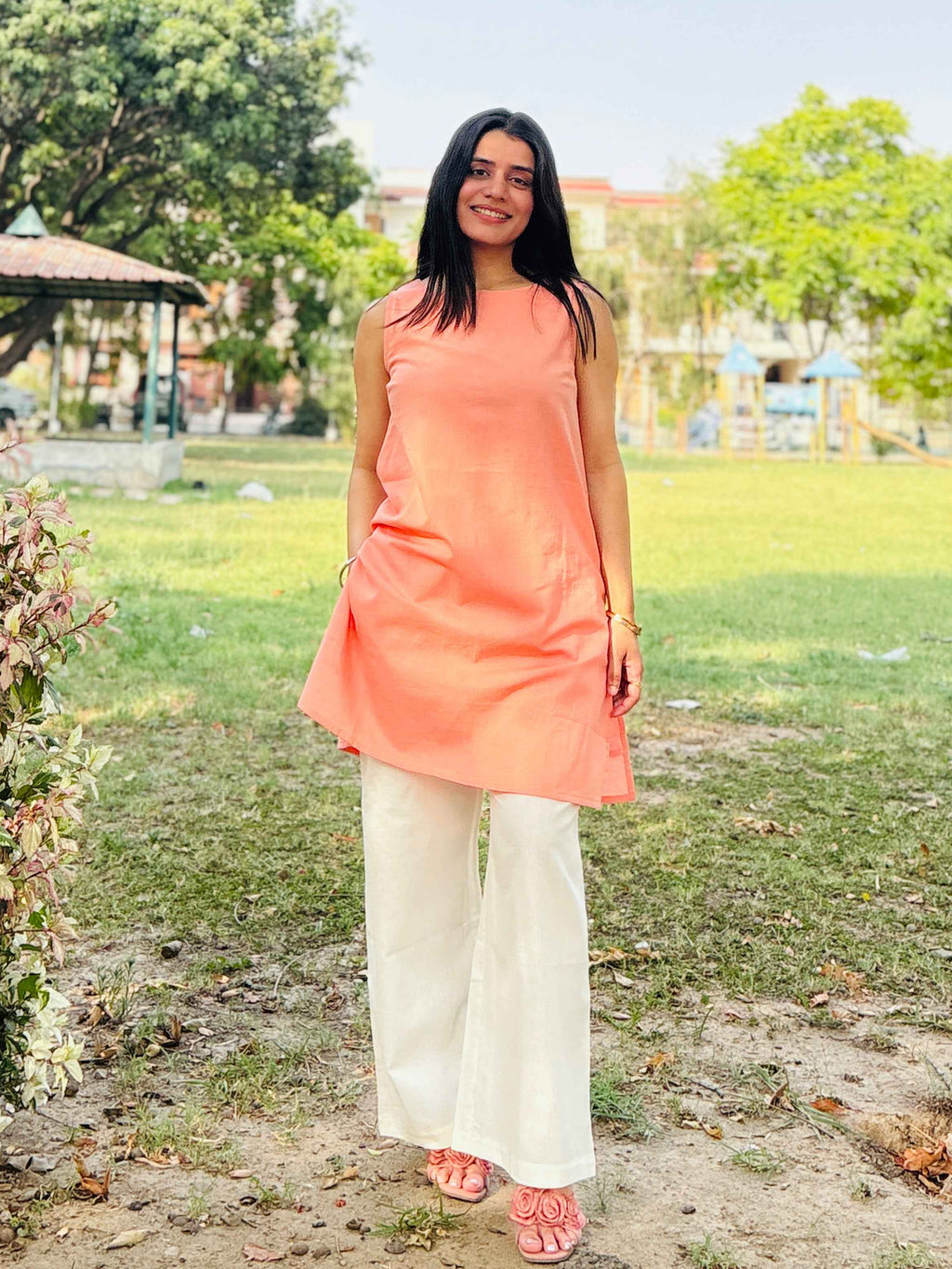 भू weave Cotton Yellow Co-ord Set