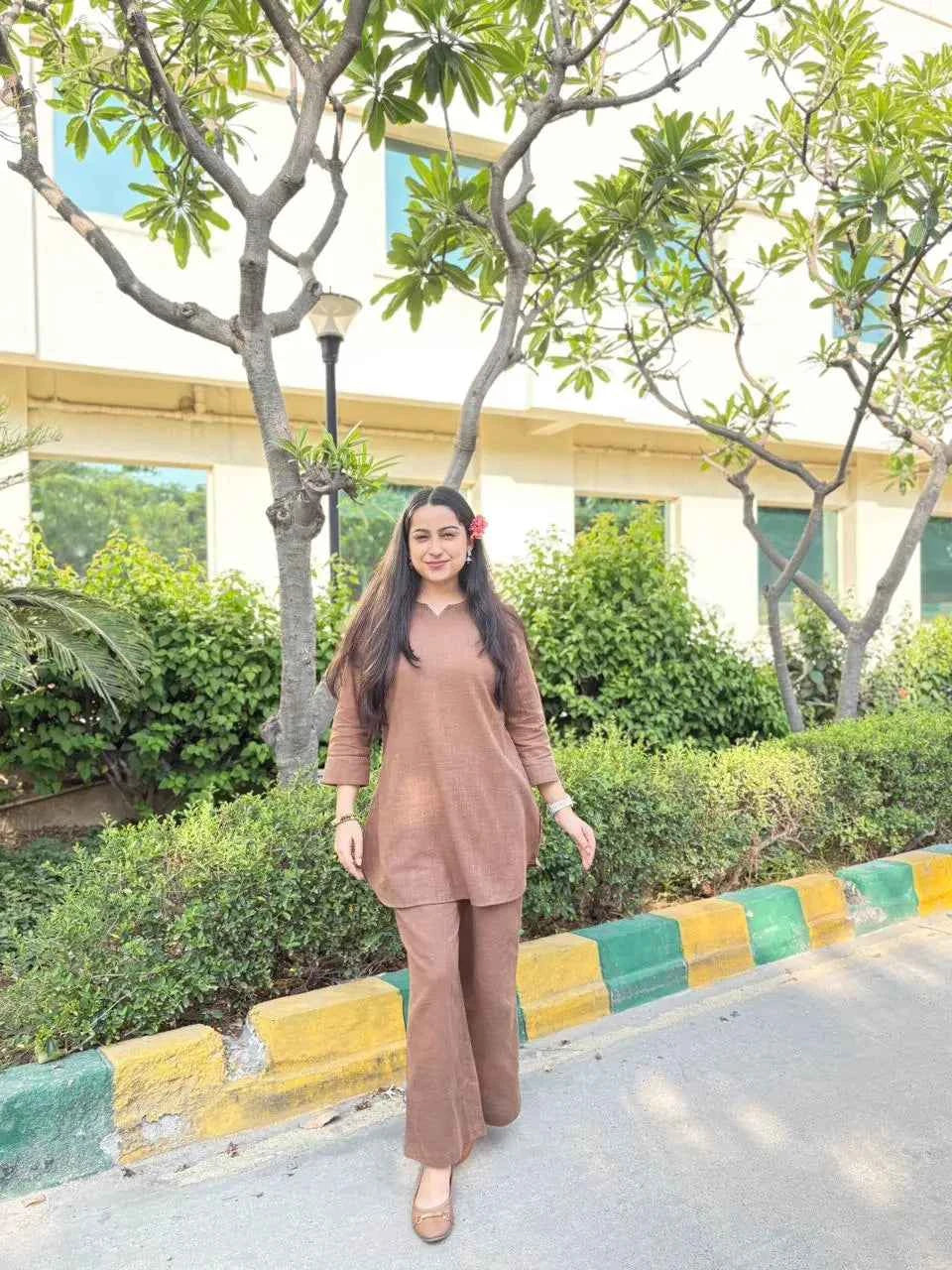 भू weave Cotton Co-ord Set