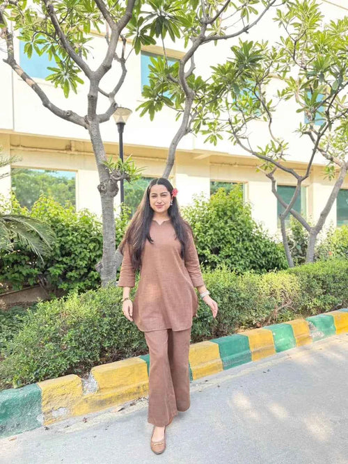 भू weave Cotton Co-ord Set