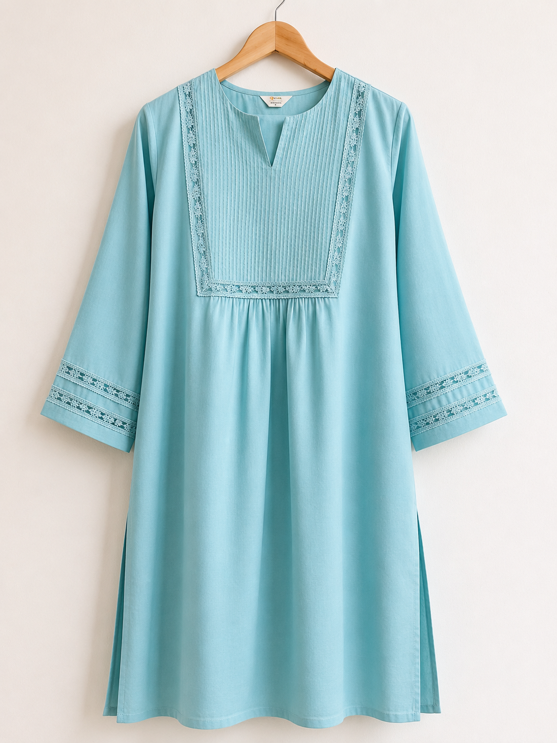भू weave Cotton Blue Kurta Pant Set