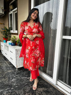 भू weave Sunset Rose Kurta Set