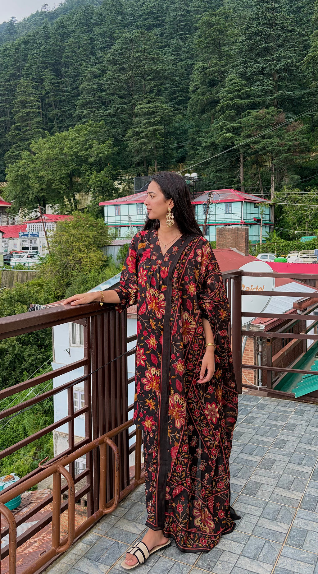 भू weave Cotton Handblock 3pc Kurta Set