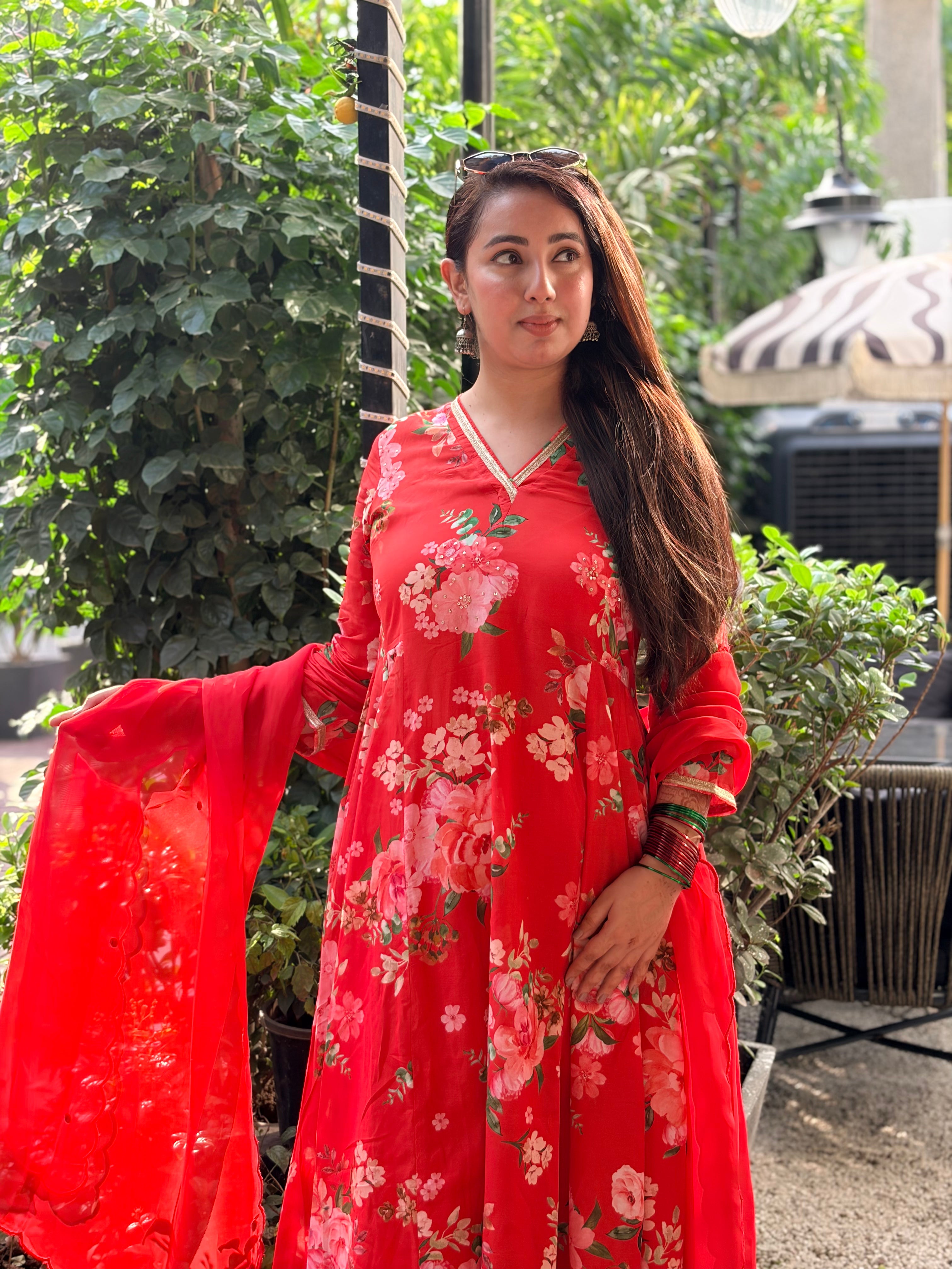 भू weave Sunset Rose Kurta Set