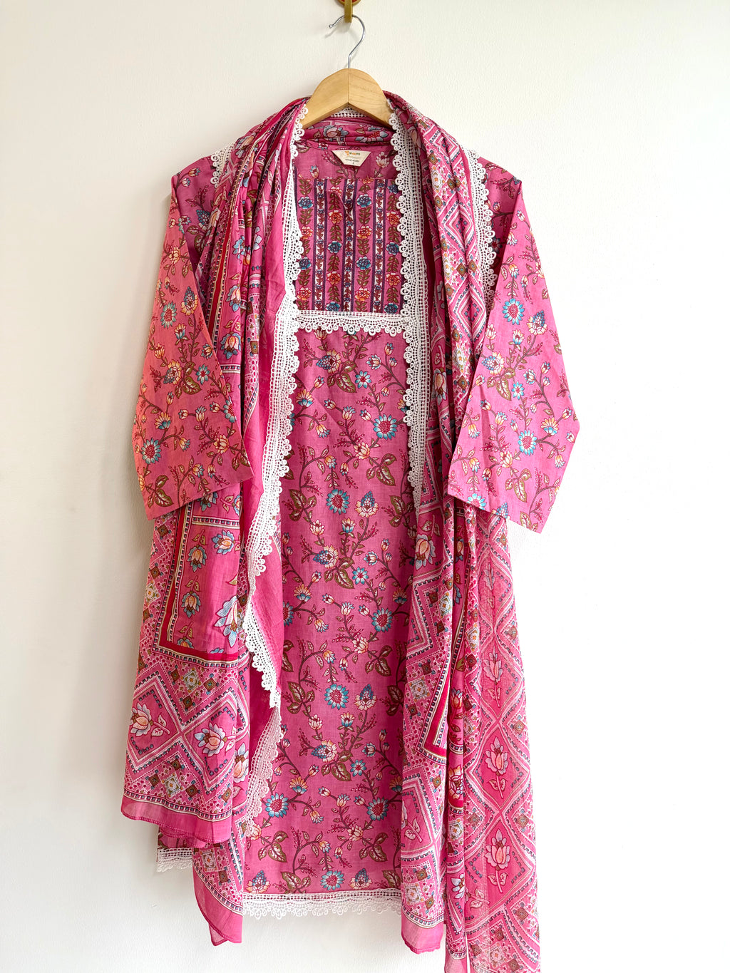 भू weave Cotton Handblock 3pc Kurta Set