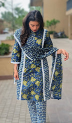 भू weave Cotton Handblock 3pc Kurta Set