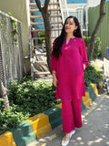 Woman wearing भू weave viscose co-ord set , outdoor shoot