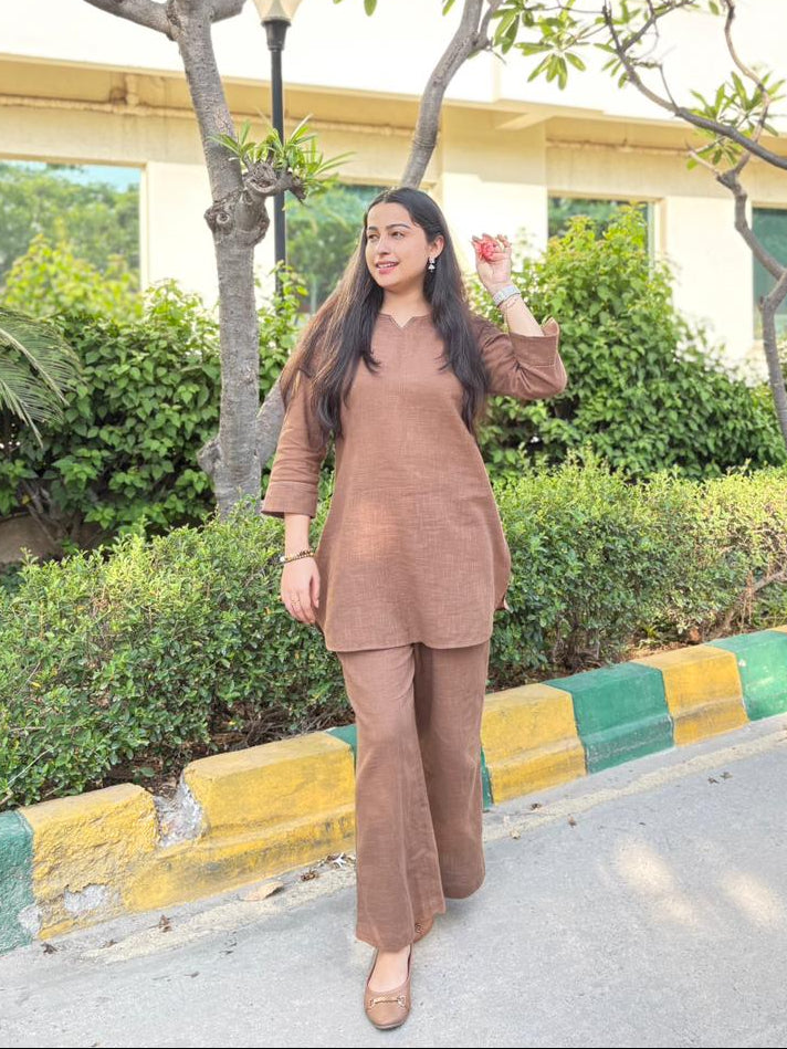 भू weave Cotton Co-ord Set
