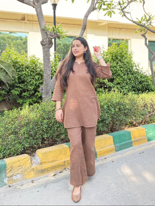 भू weave Cotton Co-ord Set