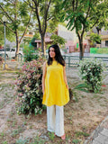 भू weave Cotton Yellow Co-ord Set