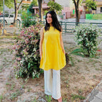 भू weave Cotton Yellow Co-ord Set