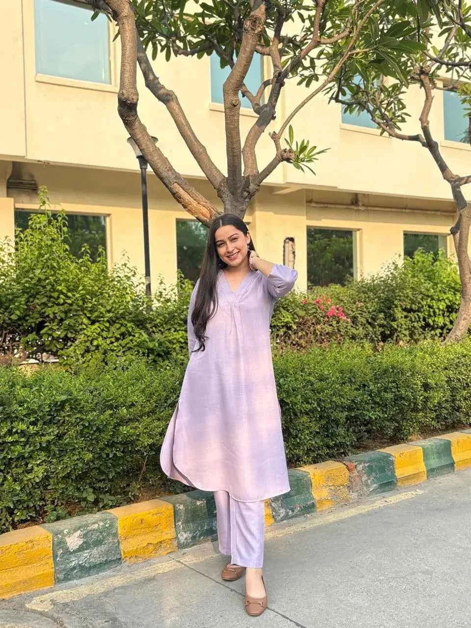 भू weave Viscose Kurta Pant Set