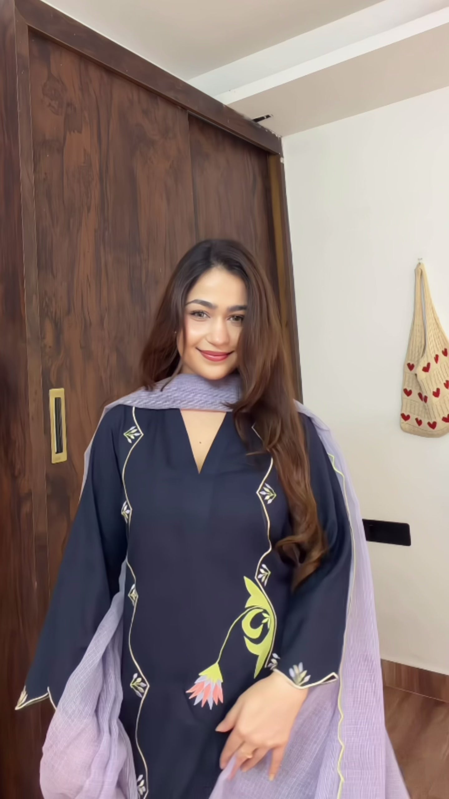 भू weave Midnight Blue Embroidered Kurta Set with Dupatta