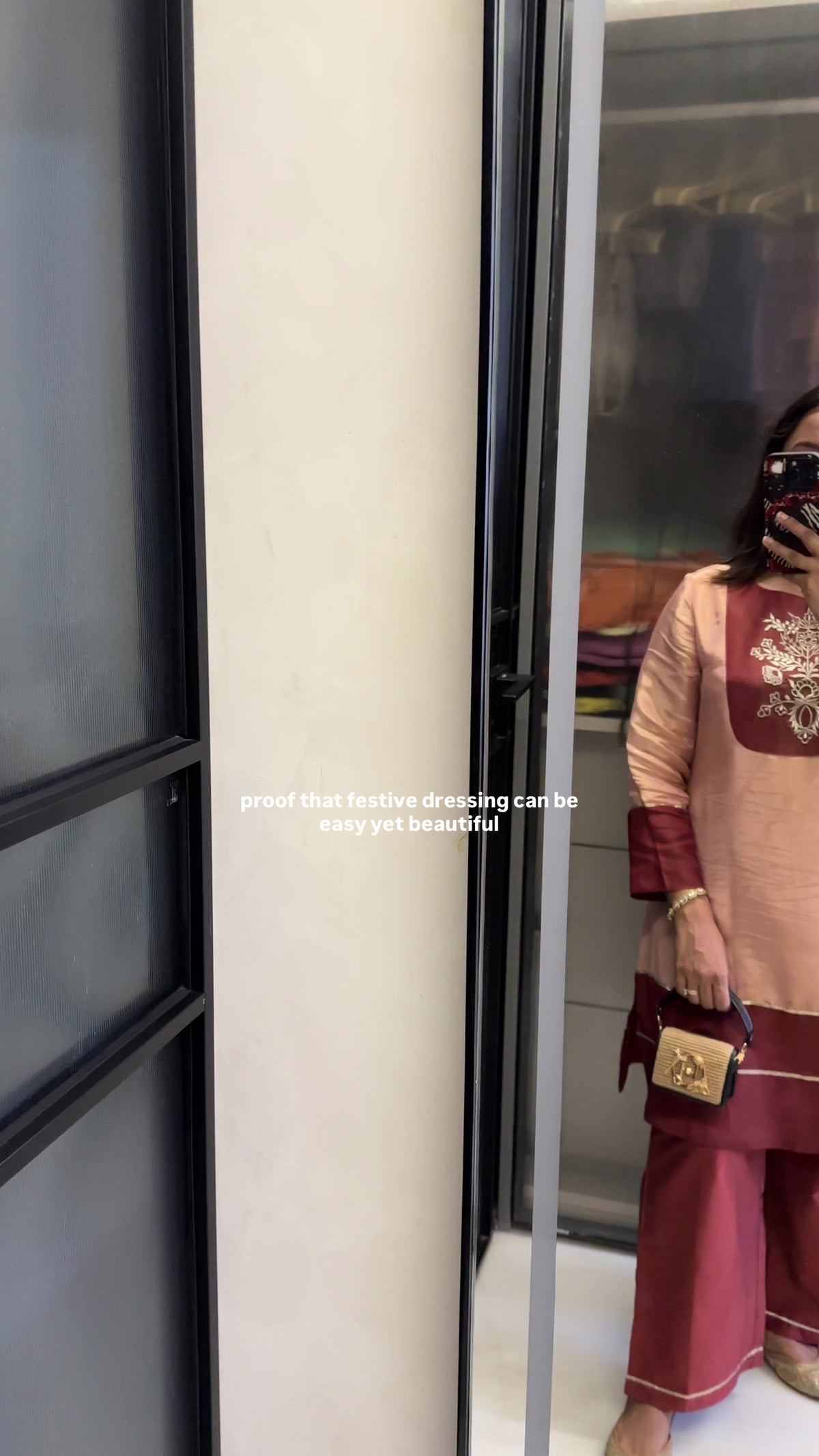Gulnar – Peach & Rust Tissue Zari Embroidered Kurta Set