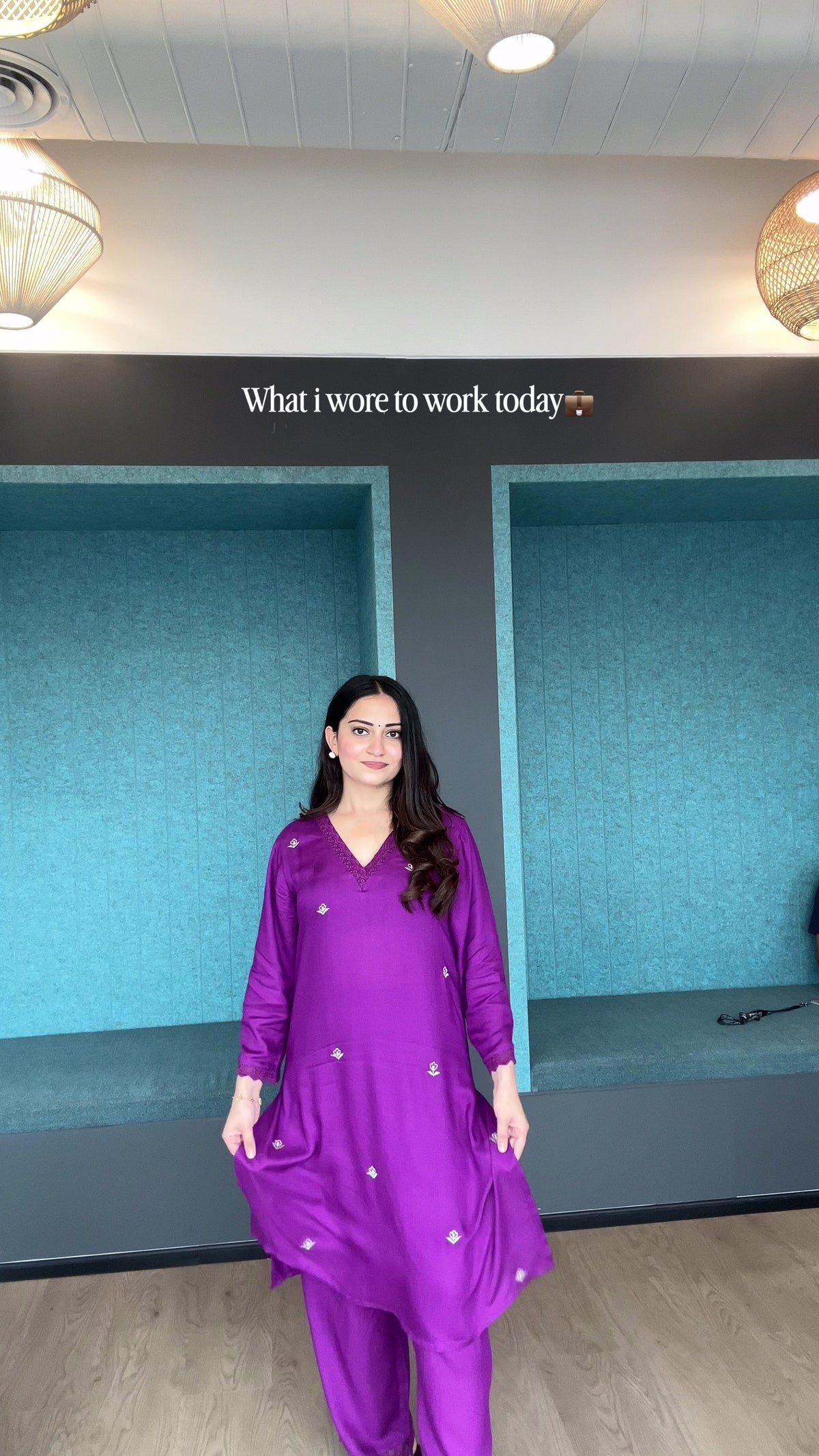 Karigari — भू weave Purple Embroidered Kurta Set for Women