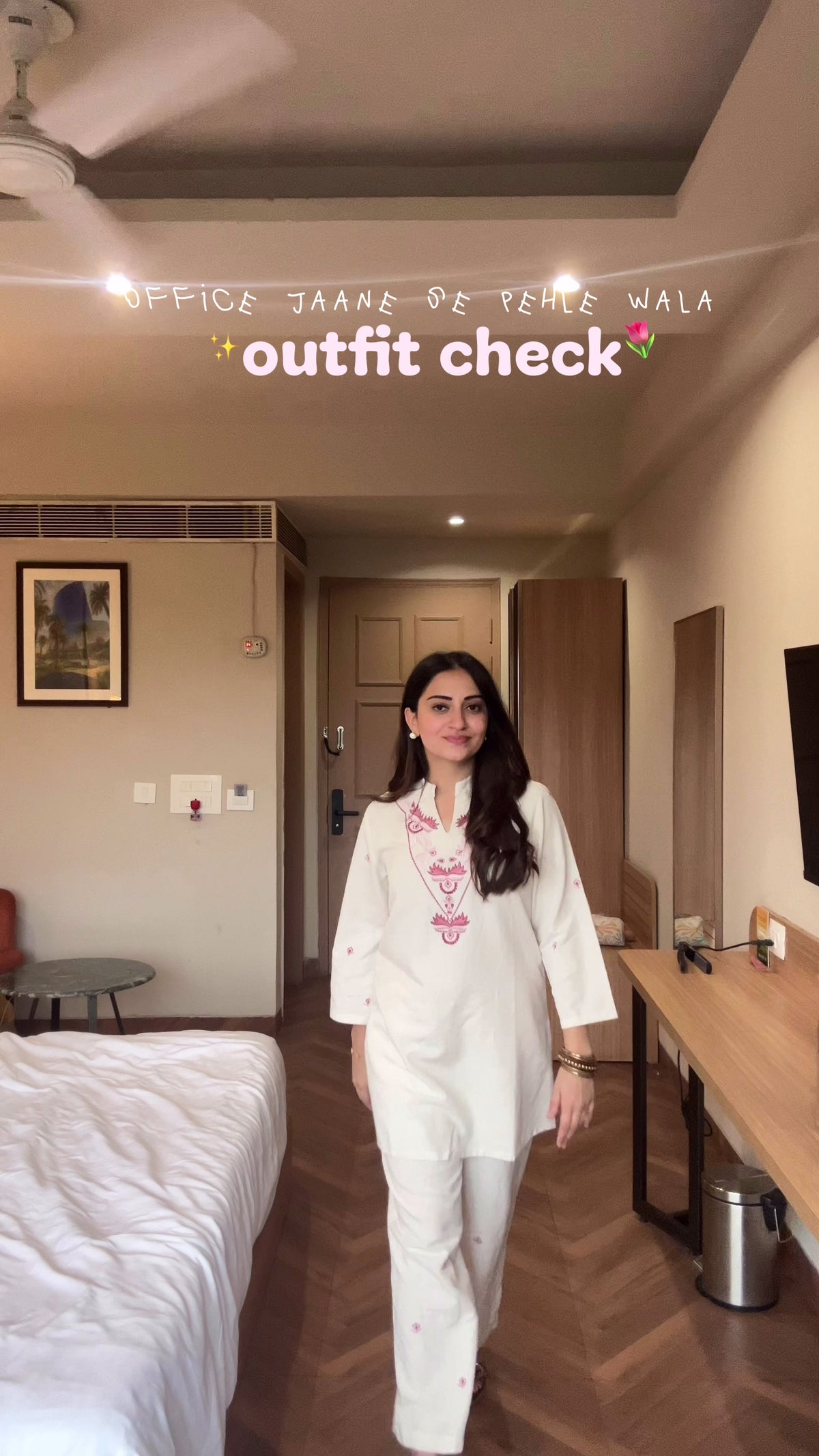 Karigari — भू weave Cream Cotton Co-ord Set with Embroidery for Women